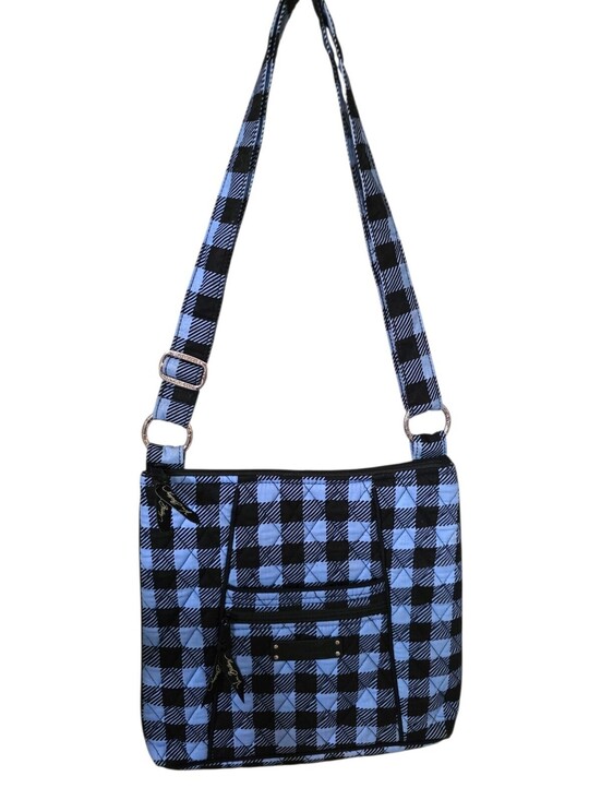 Vera Bradley Handbags - Vera Bradley Blue Buffalo Check Quilted Crossbody Shoulder Bag Lightweight NWOT